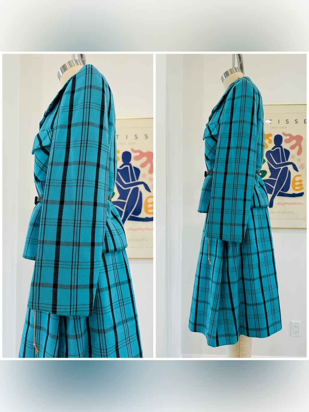 Vintage 60’s/70’s “Mad Men” Plaid Skirt & Jacket Suit - Picture 6 of 16